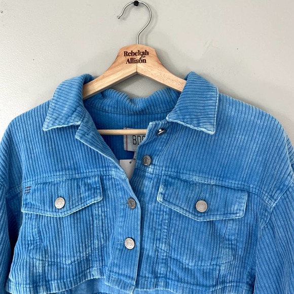 NWT Urban Outfitters BDG Carissa Cropped Corduroy Jacket in Blue XS - Picture 13 of 15